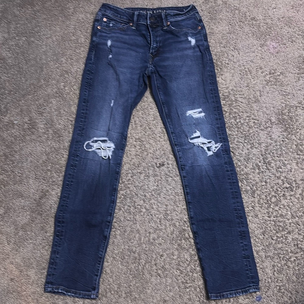 Kids, Dark Blue, Skinny Ripped Jeans